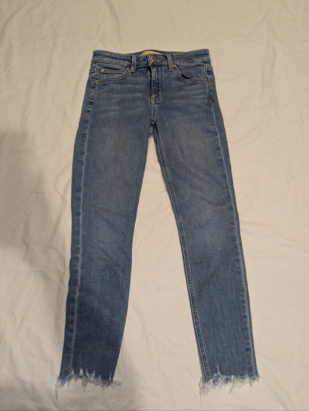 Joe's The Iconic Mid Rise Skinny Light Blue Raw Hem Jeans